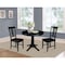 International Concepts Round 36 in Round Top Pedestal Table, with 2 San Remo Chairs, Black, 36 W, 36 L, 28.9 in H, Wood K46-36RT-27B-C10-2 - alternate 2
